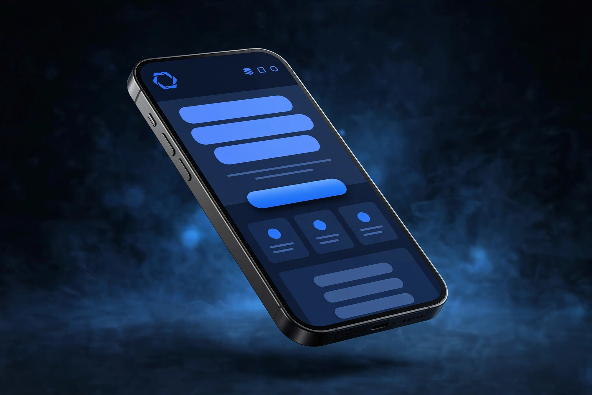 Smartphone showing a modern Digital Momentum website