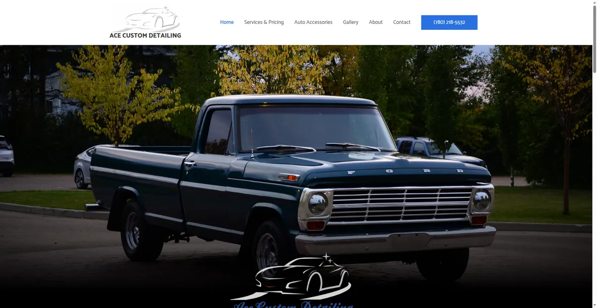Ace Custom Detailing website